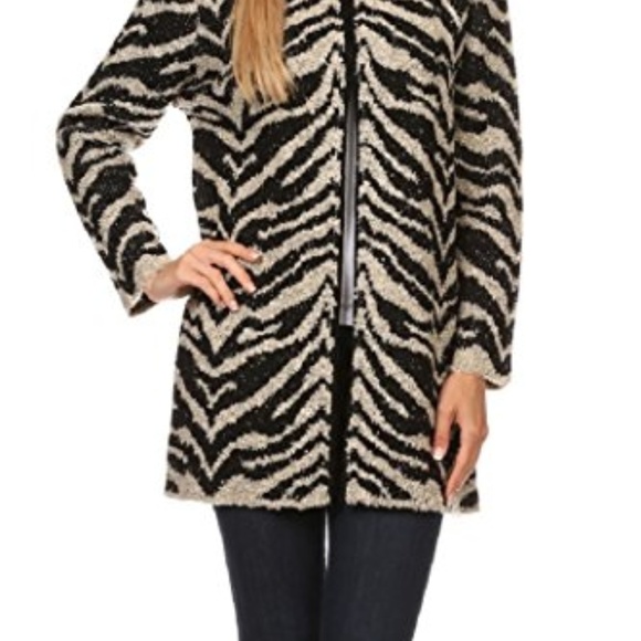 Warm and Fuzzy Thick Cardigan Overcoat in Animal - Picture 3 of 8